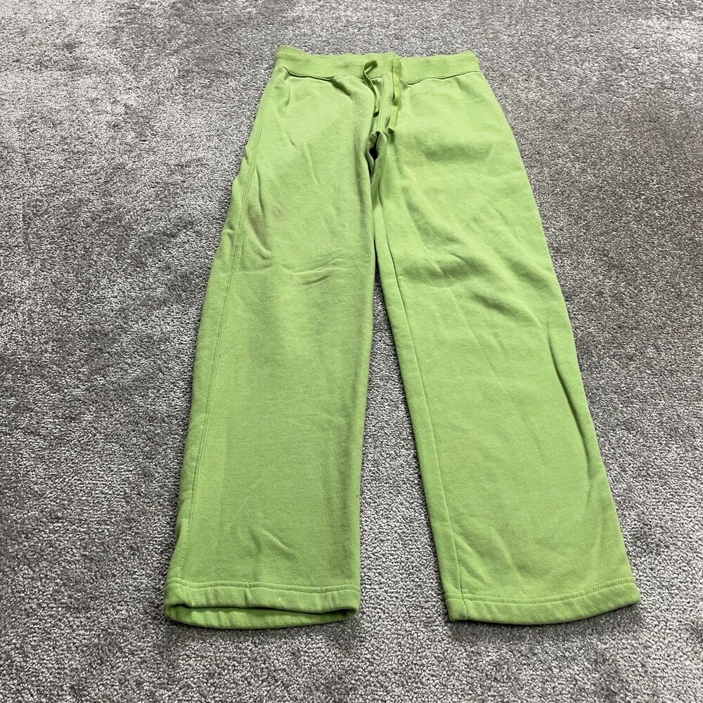 SB Active Sweatpants Women Small Green Fleece Straight Leg Drawstring 28x29
